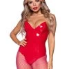 LEG AVENUE Vinyl Boned Bodysuit (Red) -Cosplay Clothing Store 2780 001 003