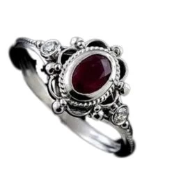 Scrolled Stone Ring