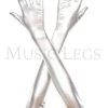 MUSIC LEGS Extra Long Metallic Gloves (Adult) -Cosplay Clothing Store 457 silver large 1
