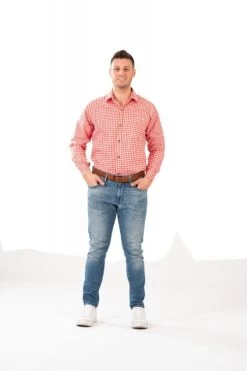 FUNNY FASHION Luxe Red Gingham Shirt (Adult)