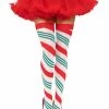LEG AVENUE Holiday Ribbon Striped Thigh Highs -Cosplay Clothing Store 6629 01 101
