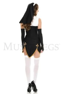 MUSIC LEGS Bad Habit Nun Costume (Adult) -Cosplay Clothing Store 70259 back2 0051 1