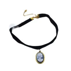 Classic Cameo Choker (Blue)