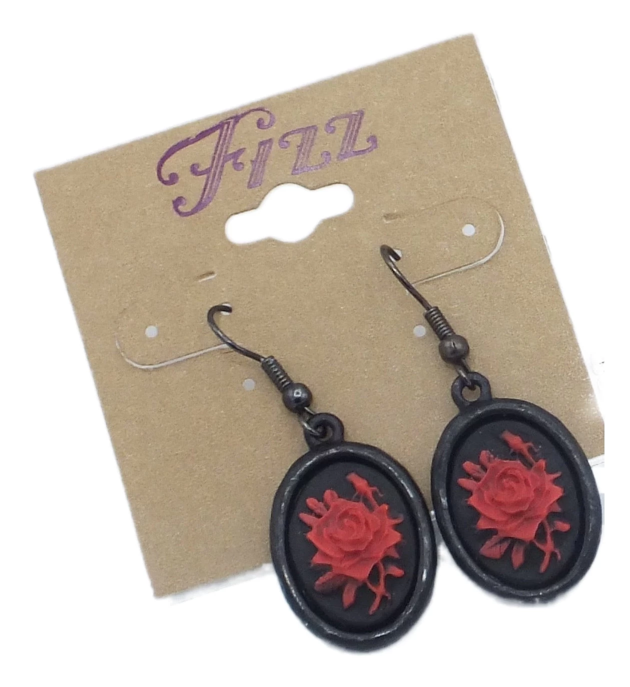 Red Rose Cameo Earrings 3 Red Rose Cameo Earrings