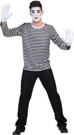 FUNNY FASHION Striped Shirt (Adult) -Cosplay Clothing Store CCFF6680A S1 BW
