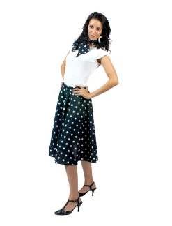 FUNNY FASHION Polka Dot Skirt (Adult) -Cosplay Clothing Store CSFF5846W S1 BK