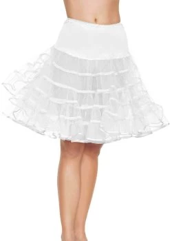 LEG AVENUE Knee Length Petticoat 10 LEG AVENUE Knee Length Petticoat -Cosplay Clothing Store CSLA3043A WHT