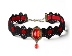Lace Choker With Teardrop Stone
