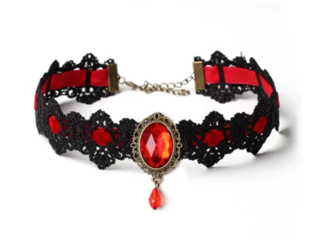 Lace Choker With Teardrop Stone 3 Lace Choker With Teardrop Stone