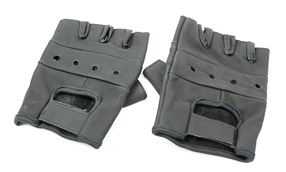 Fingerless Leather Biker Gloves 4 Fingerless Leather Biker Gloves - Image 2