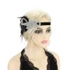 Silver Bead Applique & Feather Headpiece -Cosplay Clothing Store GAS10665BW