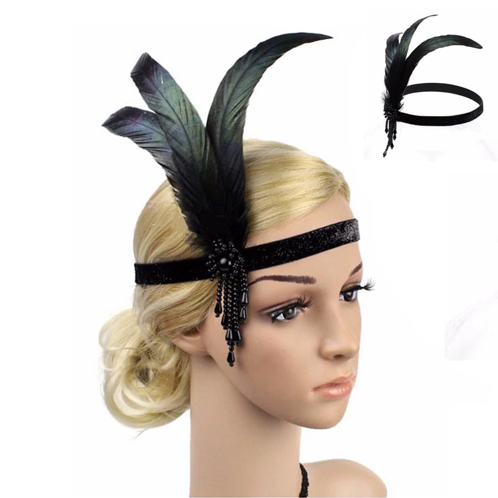 Feather Beaded Headpiece 3 Feather Beaded Headpiece