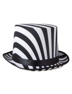 FUNNY FASHION Striped Top Hat