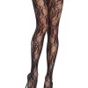 LEG AVENUE Floral Lace Tights -Cosplay Clothing Store LCLA9653Y