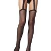 LEG AVENUE Fishnet Stockings With Attached Garter Belt -Cosplay Clothing Store LTLA1656Y
