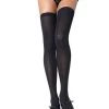 LEG AVENUE Opaque Nylon Thigh Highs -Cosplay Clothing Store LTLA6672Y S1 BK