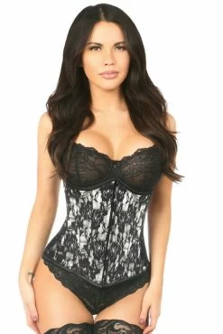 Lace Overlay Underbust Corset