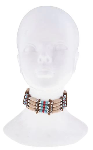 Choker Or Bracelet Beads & Leather 3 Choker Or Bracelet Beads & Leather