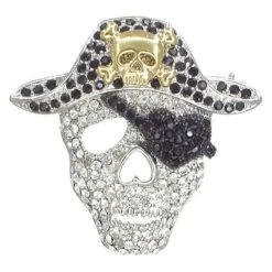 Rhinestone Pirate Brooch