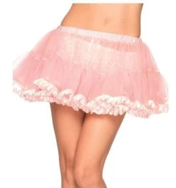 LEG AVENUE Pleated Satin Ribbon Short Pettiskirt