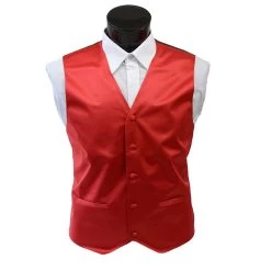 Satin Vest (Adult) -Cosplay Clothing Store VestSatinRed