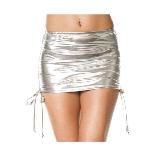 MUSIC LEGS Metallic Mini Skirt Rouched Side 4 MUSIC LEGS Metallic Mini Skirt Rouched Side - Image 2