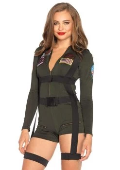 LEG AVENUE Top Gun Romper (Adult)